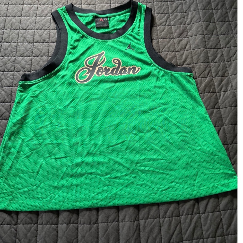Jordan Brand Green Mesh Basketball Jersey Number 23 Script Logo Size Medium